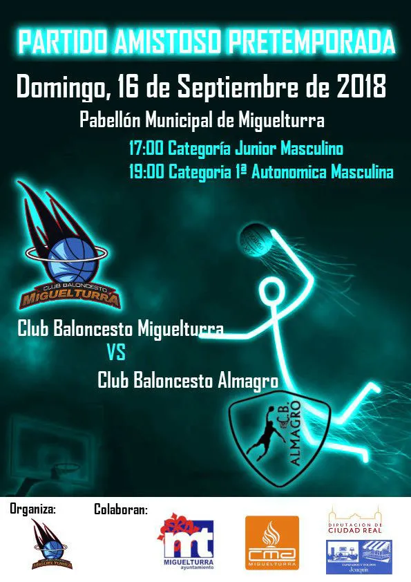 imagen del cartel del 'Trofeo de Fiestas Villa de Miguelturra' de baloncesto, septiembre 2018 