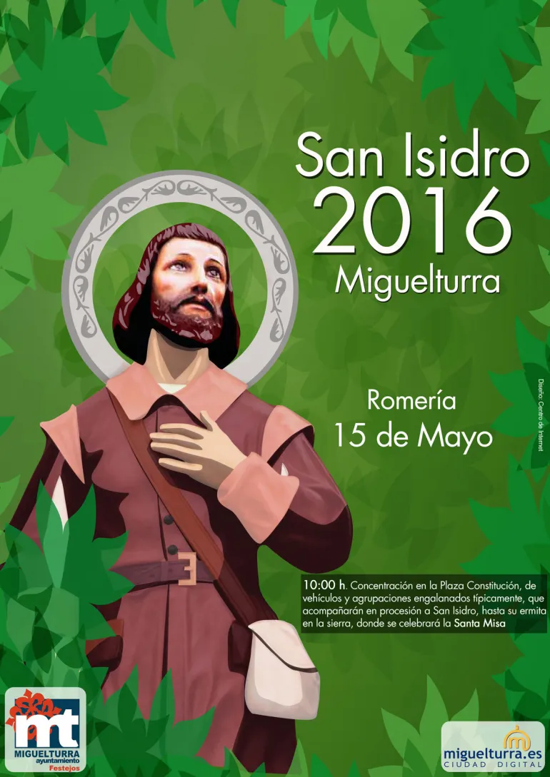 imagen del cartel anunciador de San Isidro Labrador 2016, diseño del Centro de Internet
