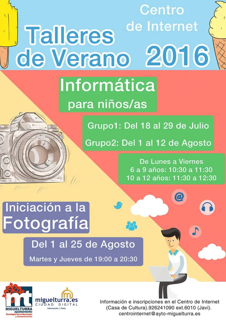 imagen del cartel de los cursos de verano del Centro de Internet 2016, diseño cartel Centro de Internet