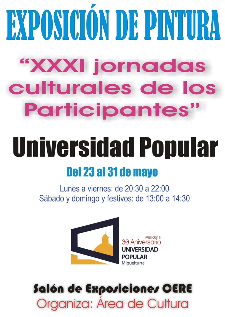 imagen cartel de la exposición pictórica Universidad Popular, mayo 2016