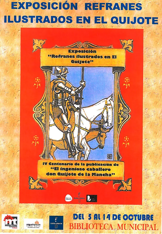 imagen cartel que publicita la exposición sobre El Quijote, octubre 2015