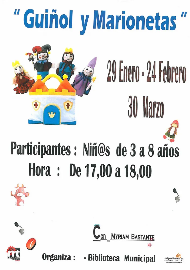 imagen de los talleres de guiñoles y marionetas, enero 2016