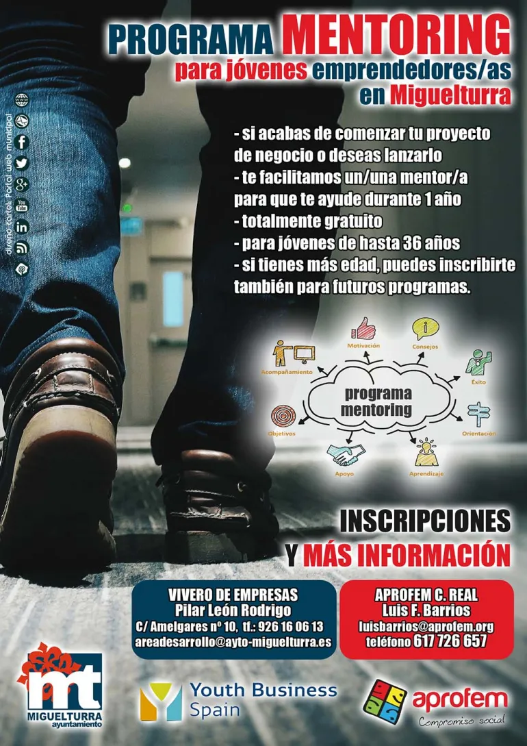 imagen del cartel del Programa Mentoring en Miguelturra, noviembre 2017, diseño cartel portal web www.miguelturra.es