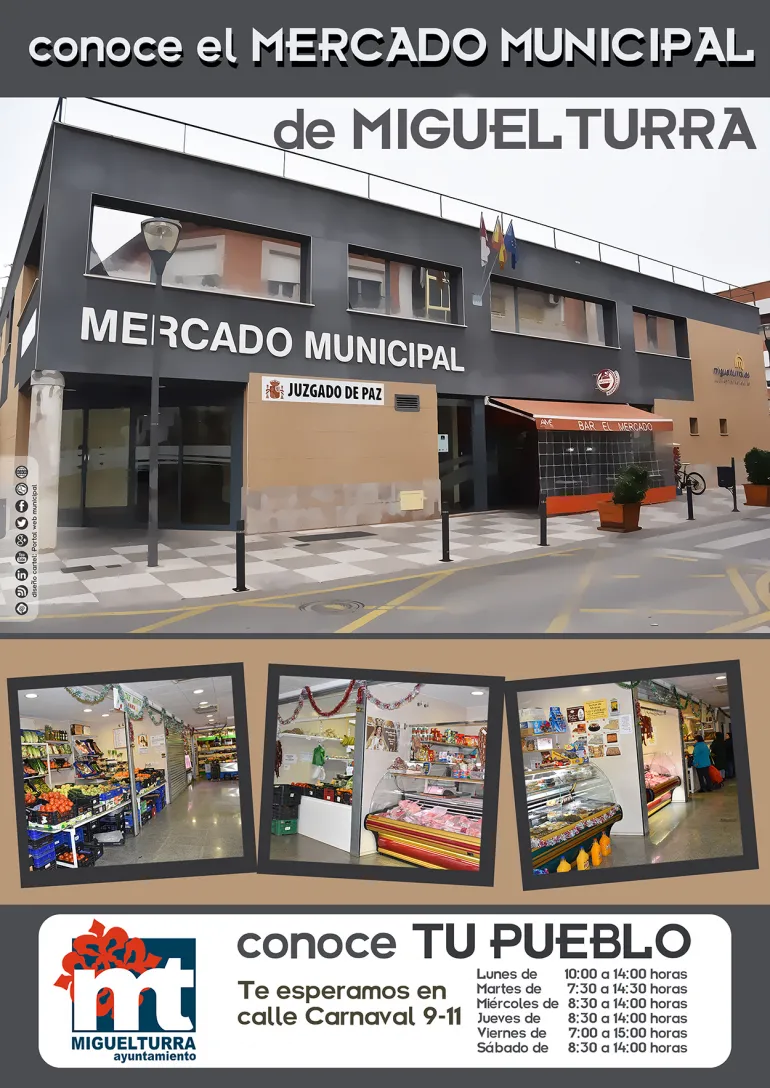 imagen cartel promoción Mercado de Abastos de Miguelturra, diciembre 2019, diseño portal web municipal