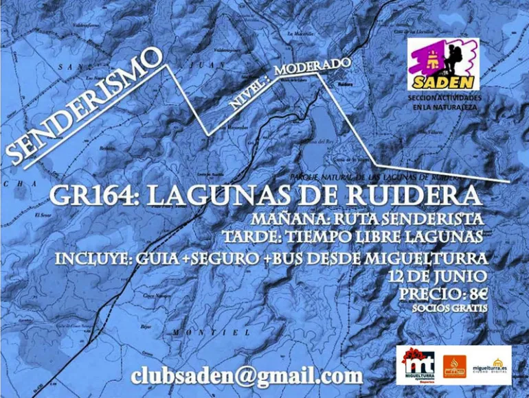 imagen del cartel de la ruta senderista programada para el 12 de junio de 2016 en Ruidera