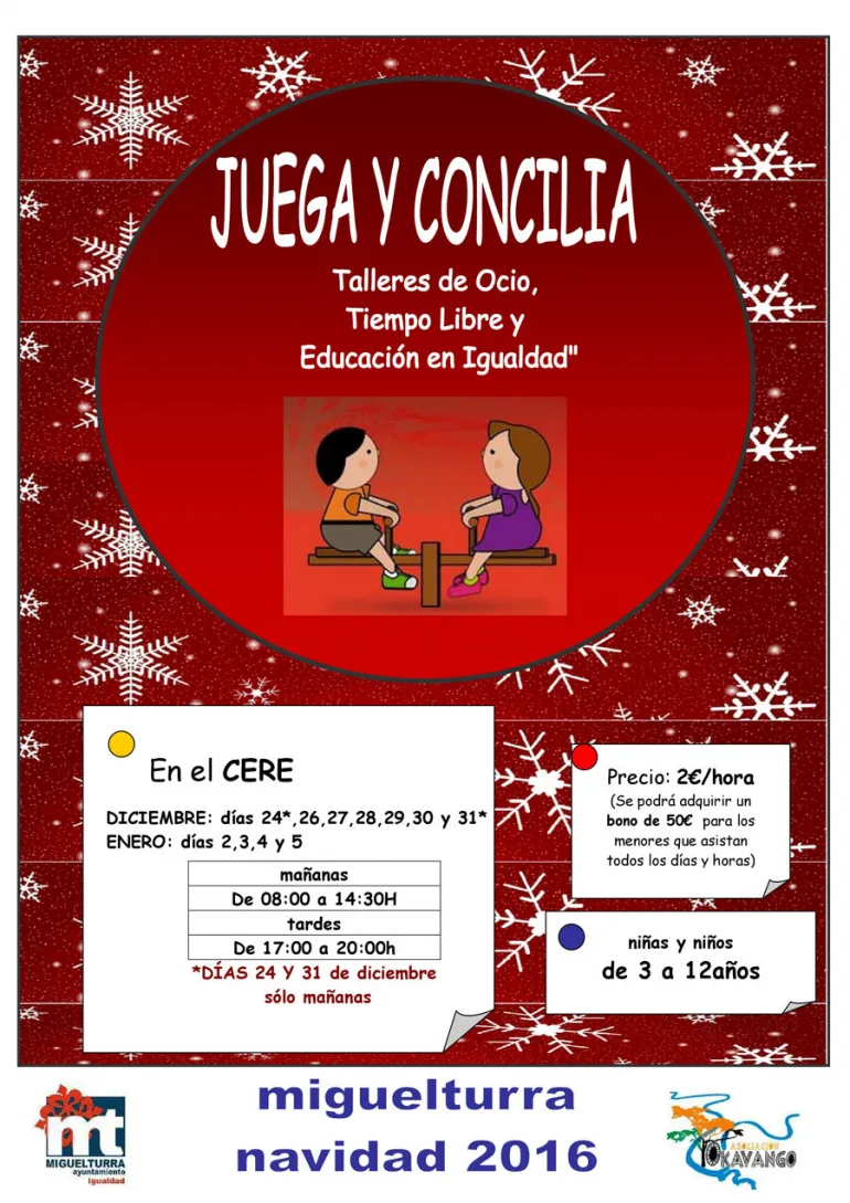 imagen del cartel Juega y Concilia, Navidad 2016