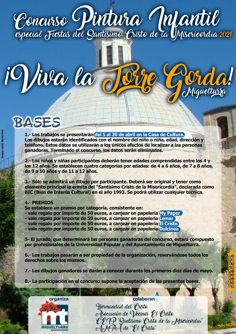 imagen cartel concurso infantil pintura Viva la Torre Gorda, 2021