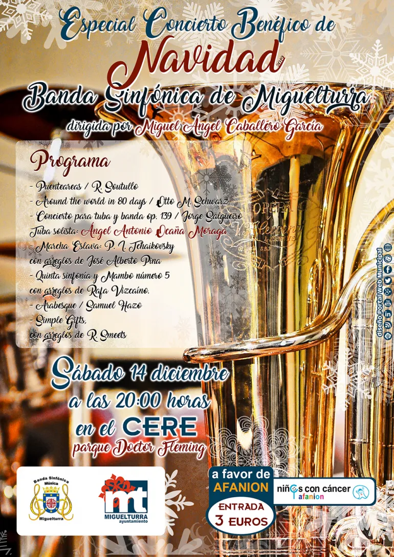 evento imagen del cartel del Concierto Benéfico de la Banda Sinfónica, 2019-12-14, diseño cartel portal web municipal ayuntamiento