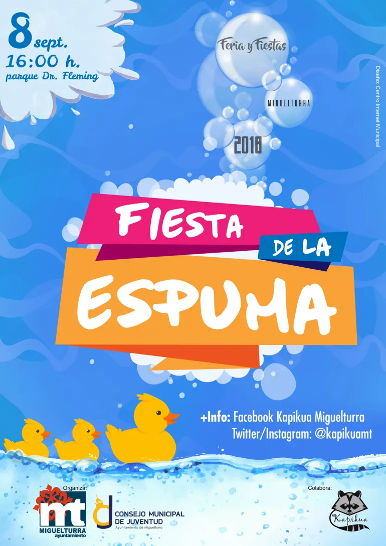 evento imagen Fiesta de la Espuma 2018, diseño cartel Centro de Internet