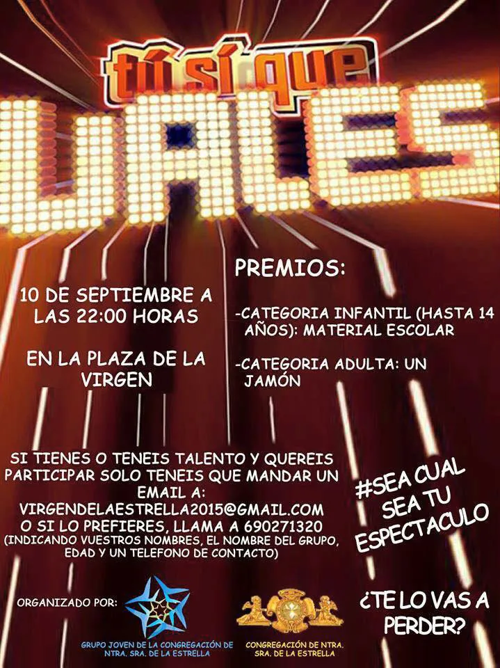 imagen del cartel del concurso Tú Si que Vales, ferias 2015