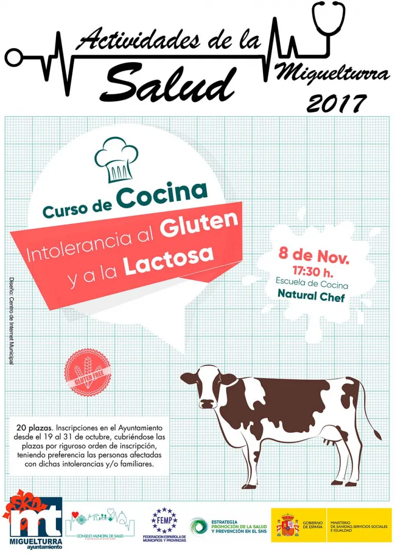 evento imagen del cartel del curso de cocina, noviembre 2017, diseño cartel Centro de Internet
