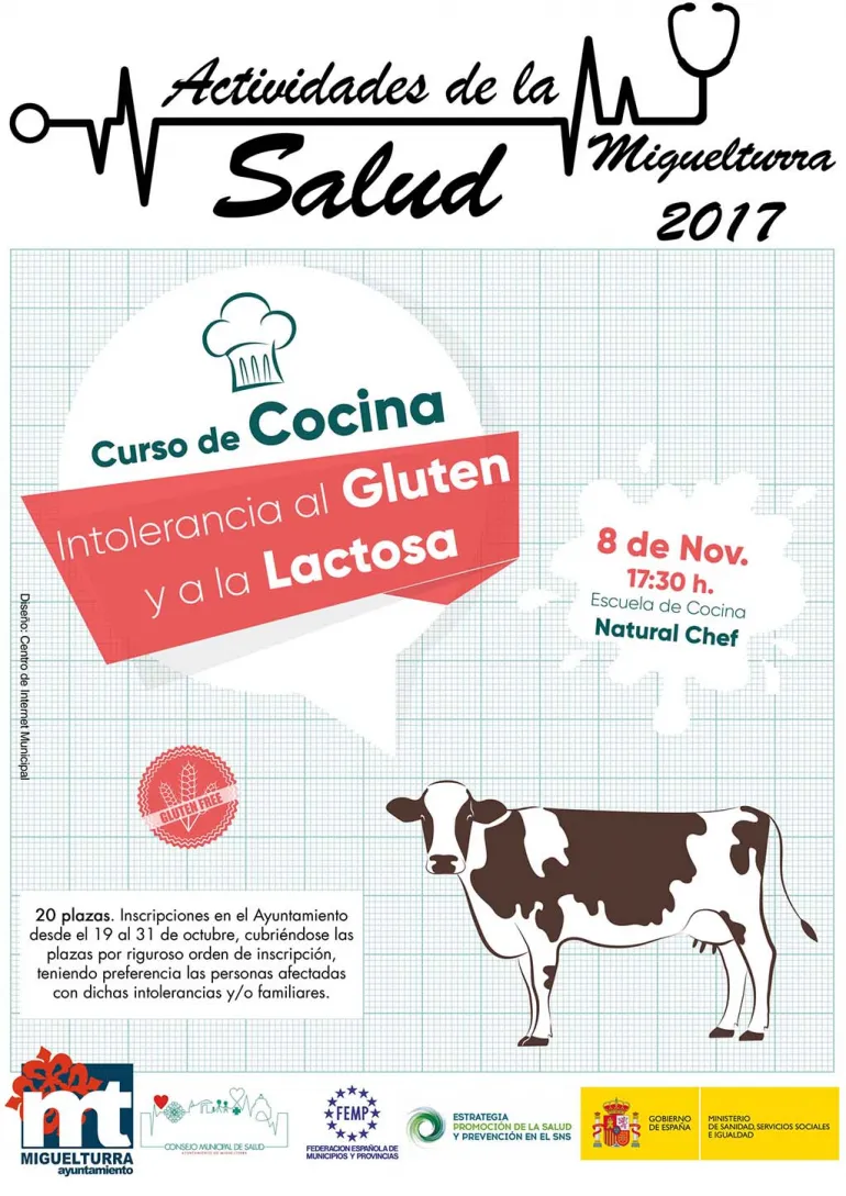 imagen del cartel del curso de cocina del 8 de noviembre de 2017, diseño del Centro de Internet