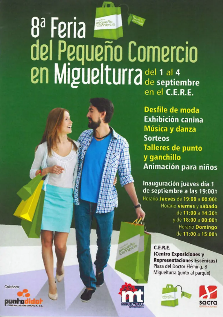 agenda imagen del cartel de la Feria del Pequeño Comercio de Miguelturra, septiembre 2016