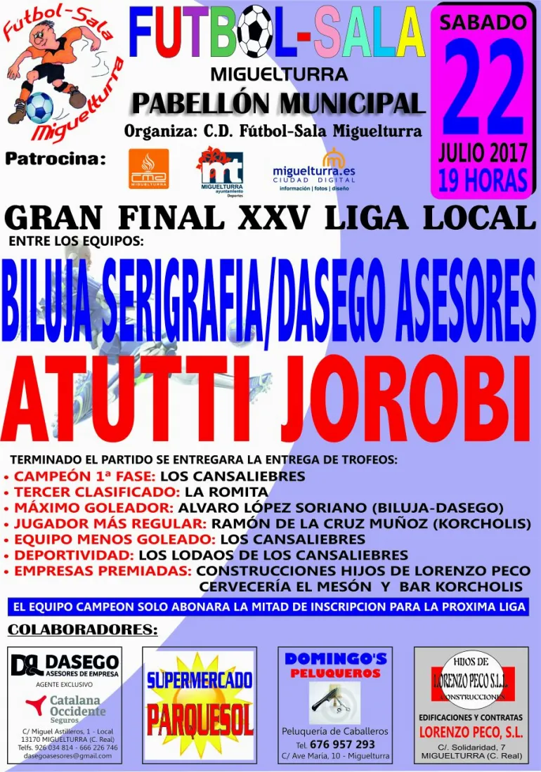 imagen del cartel de la Final de la Liga de Fútbol Sala 2016-2017