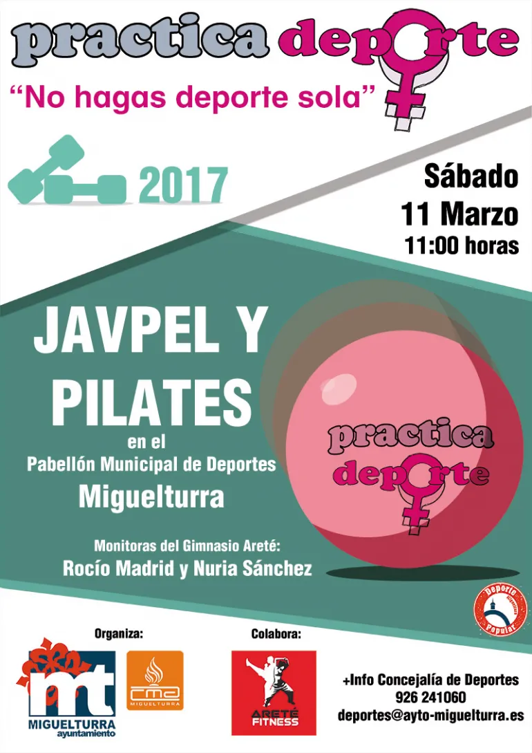 imagen cartel practica deporte, No hagas deporte sola, marzo 2017
