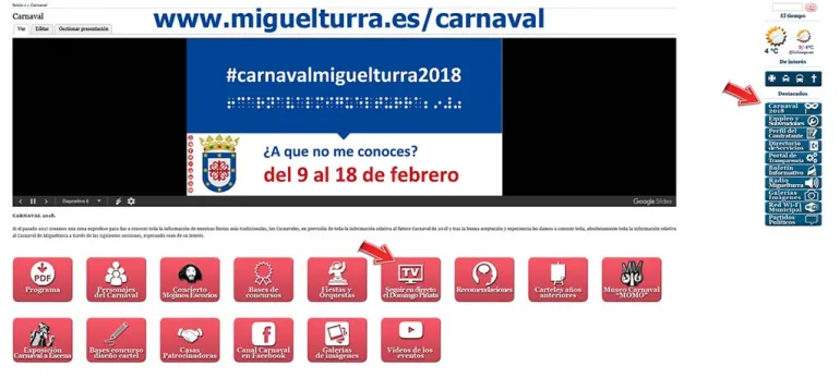 imagen captura pantalla de la zona habilitada para ver por internet el Domingo de Piñata 2018