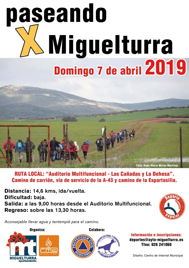 evento imagen cartel Paseando por Miguelturra, 7 abril 2019, diseño cartel Centro de Internet Miguelturra
