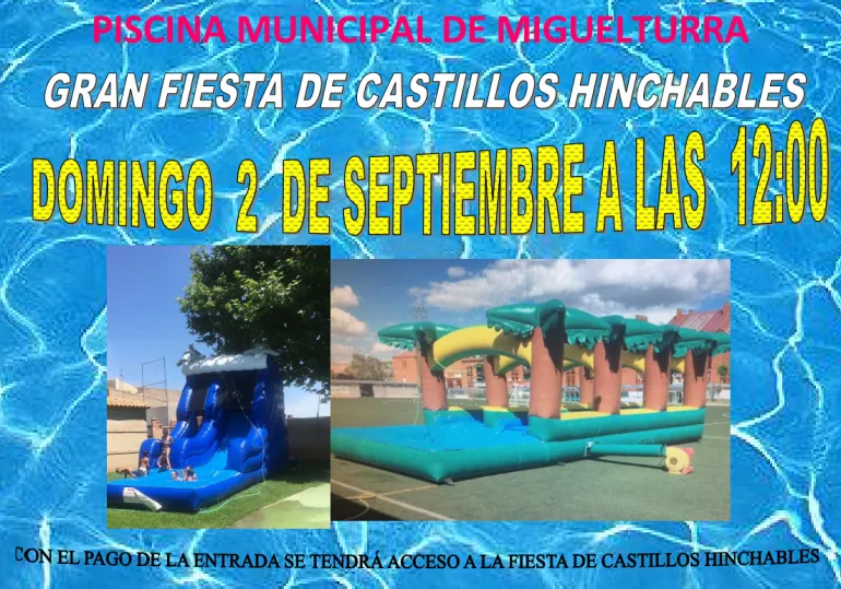 imagen cartel especial hinchables, 2 septiembre 2018