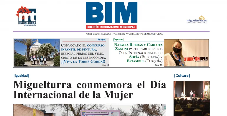 imagen de la portada del Boletín Informativo Municipal de abril de 2021