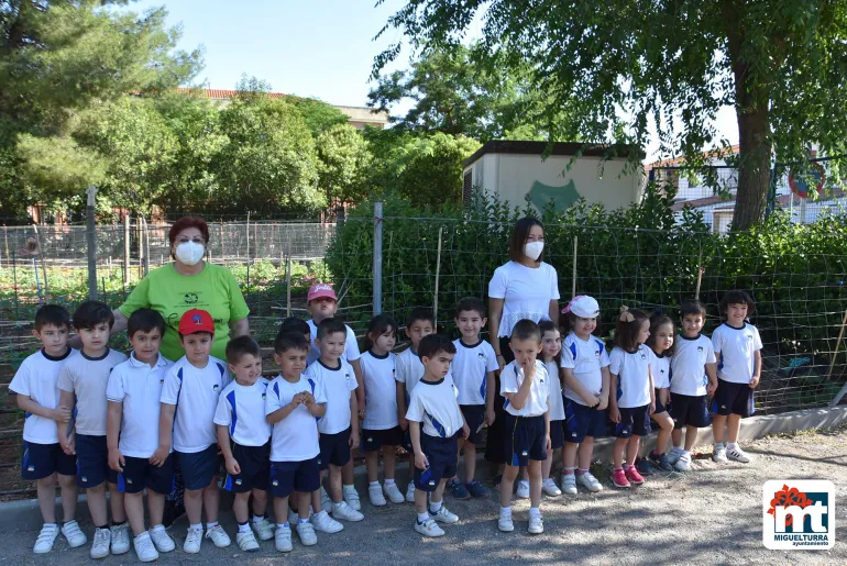 imagen de la visita del alumnado del colegio concertado Nuestra Señora de la Merced al huerto del abuelo, junio 2021