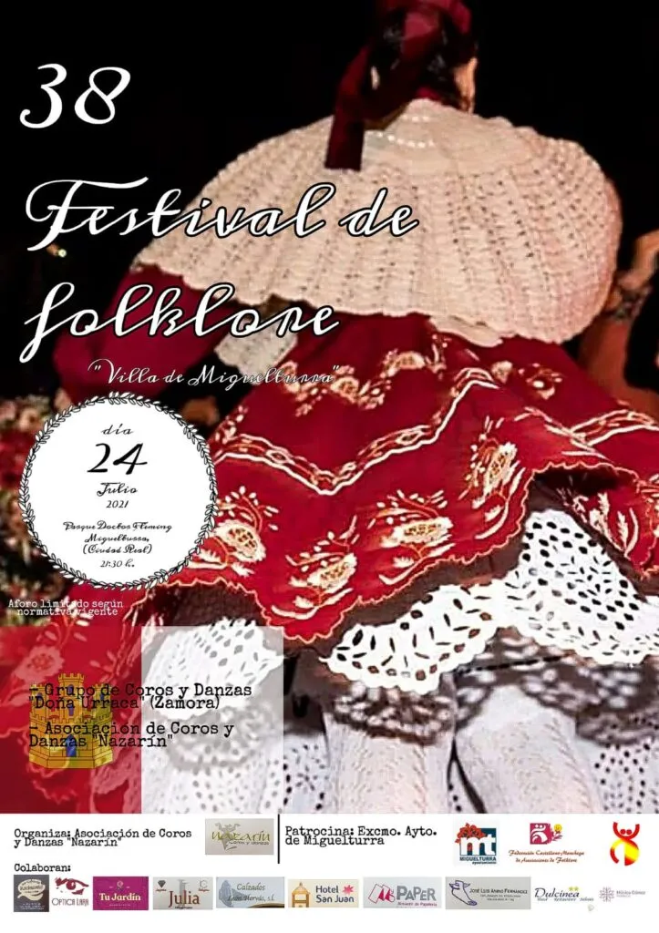 imagen cartel Festival Folclore Villa Miguelturra, julio de 2021