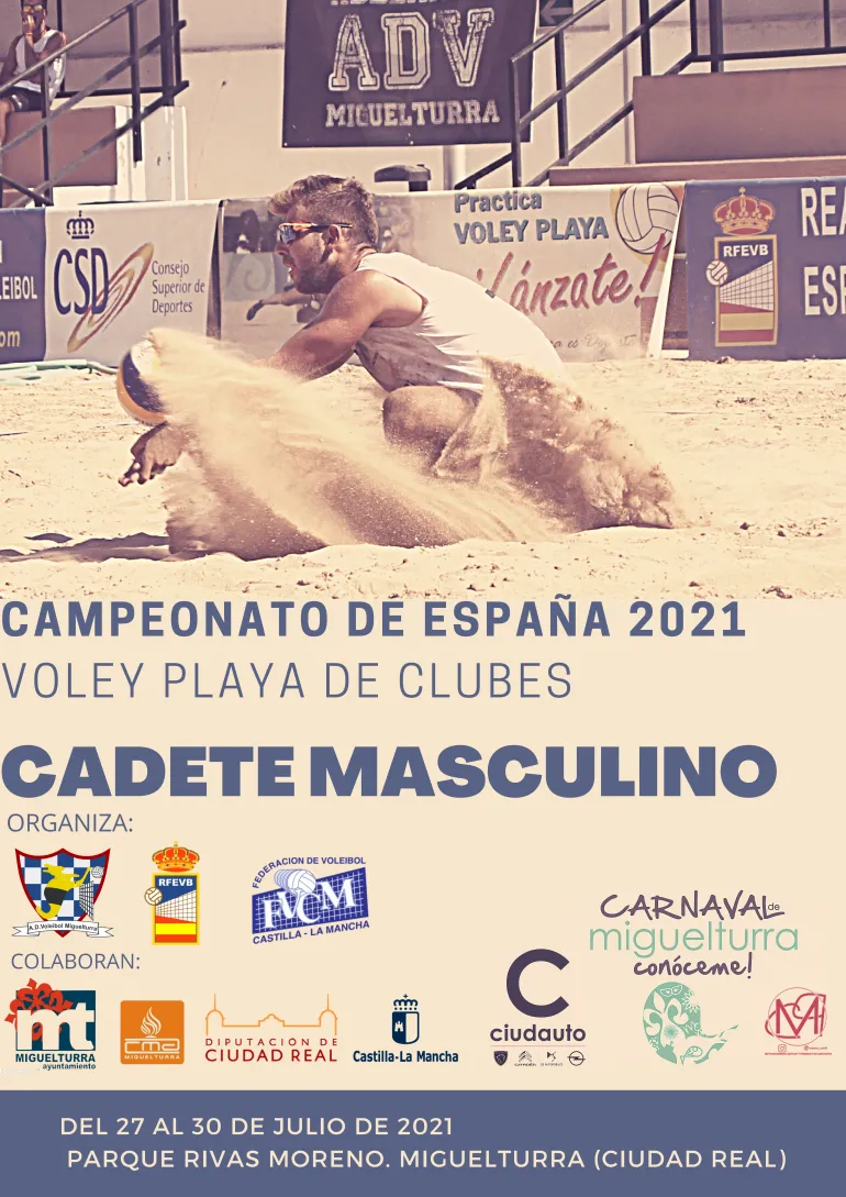 imagen cartel vóley playa, julio 2021