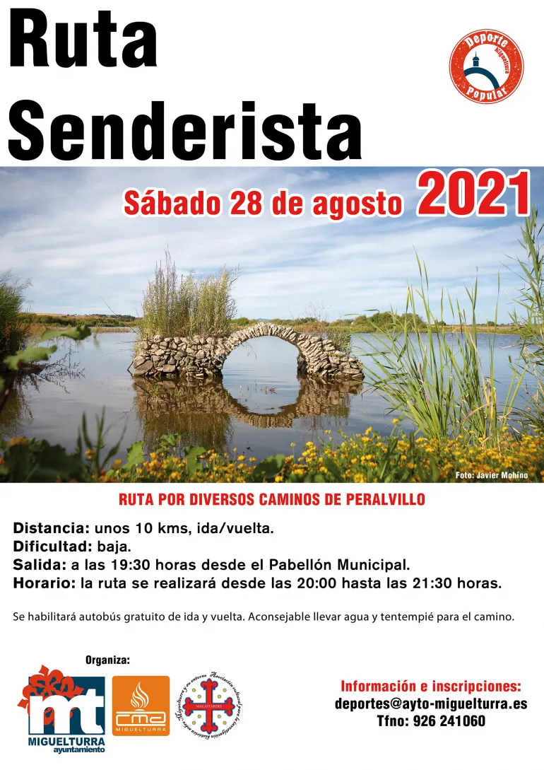 evento imagen del cartel ruta senderista Peralvillo, Miguelturra agosto de 2021