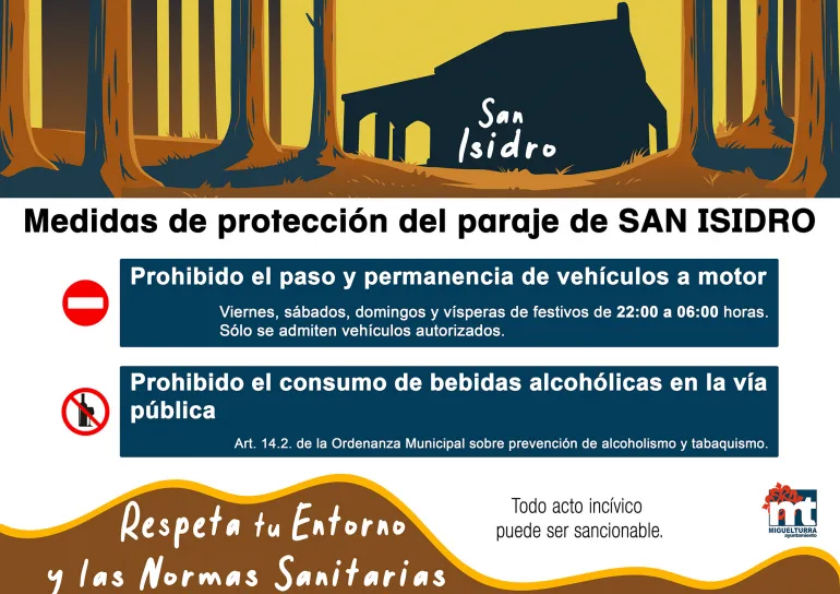 Cartel medidas preventivas San Isidro, Miguelturra agosto de 2021