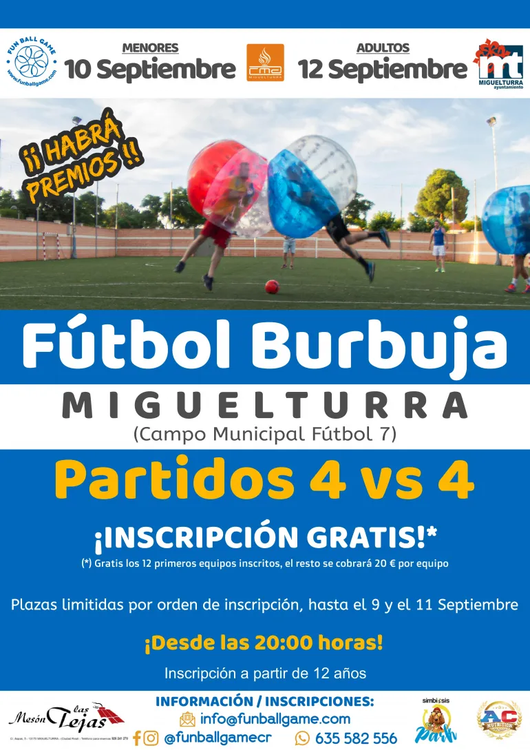 imagen del cartel del Fútbol burbuja, septiembre 2021