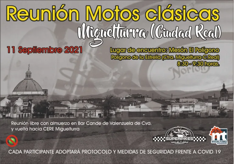 imagen cartel reunión de motos clásicas Superpikes