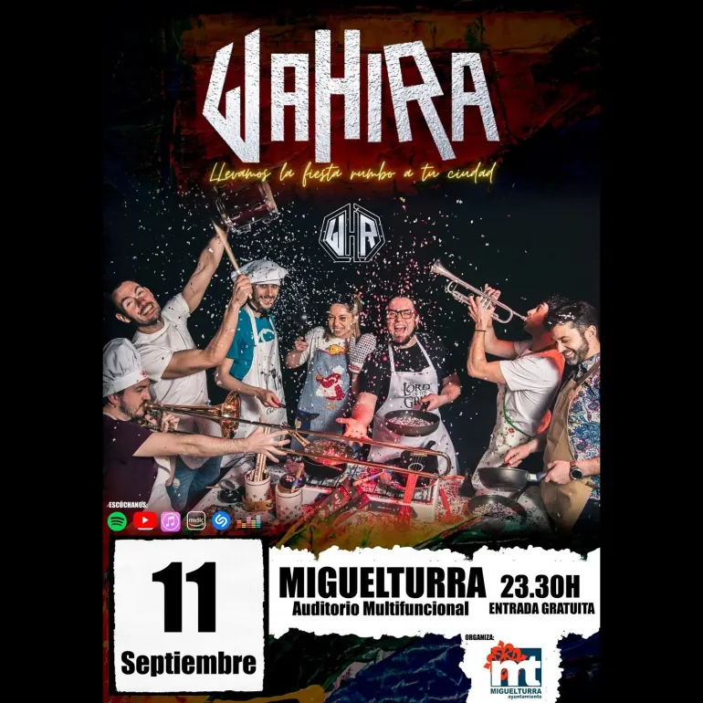imagen cartel concierto gratuito de Wahira en Miguelturra, septiembre de 2021