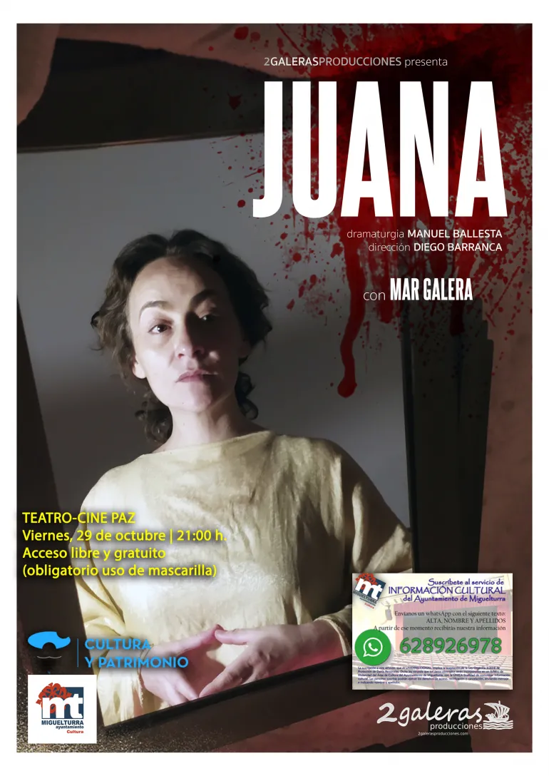 imagen de la obra de teatro Juana, octubre de 2021