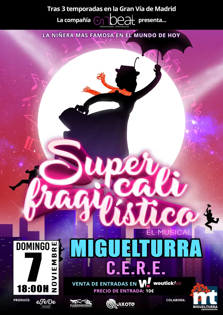 imagen del cartel del musical supercalifragilístico, noviembre 2021