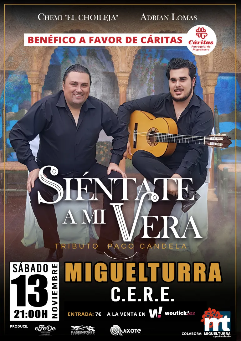 imagen del cartel del concierto benéfico Siéntate a mi vera, noviembre de 2021