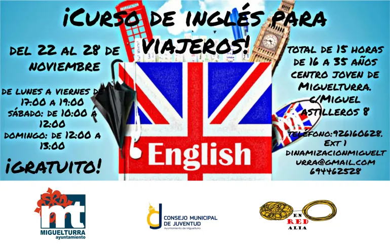 imagen del curso de inglés para viajeros, noviembre y diciembre 2021