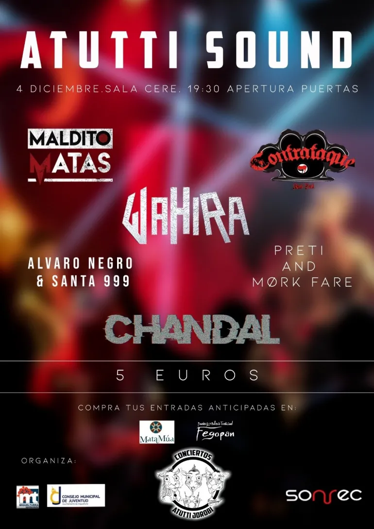 imagen cartel concierto Atutti Sound, diciembre 2021