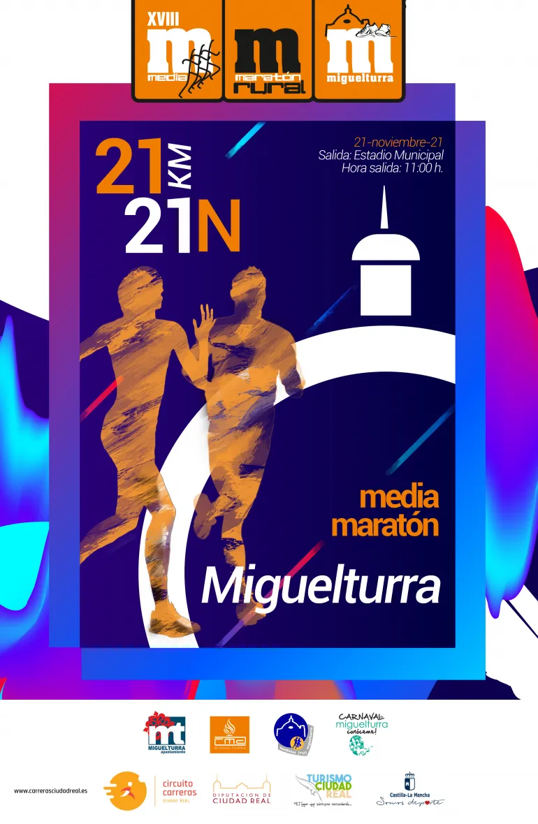 imagen del cartel de la Media Maratón Rural Villa Miguelturra 2021