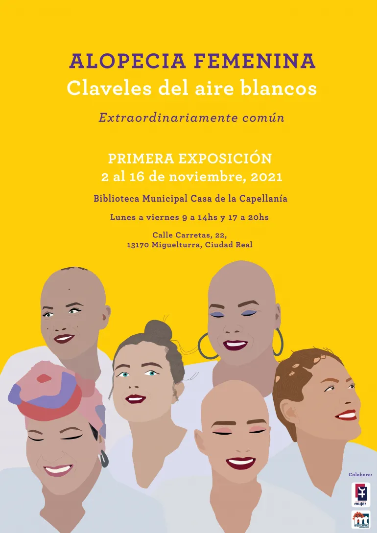 imagen cartel anunciador exposición sobre la alopecia femenina, noviembre 2021