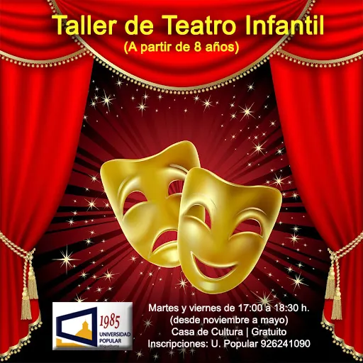 imagen alusiva a los cursos infantiles de teatro, octubre de 2021