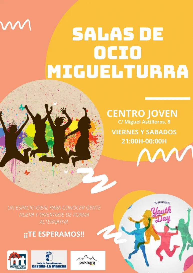 imagen cartel de las salas de ocio del Centro Joven de Miguelturra, octubre de 2021