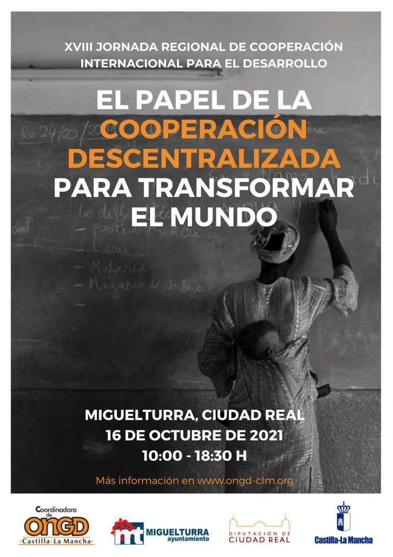 imagen cartel oficial jornadas cooperación en Miguelturra, octubre de 2021