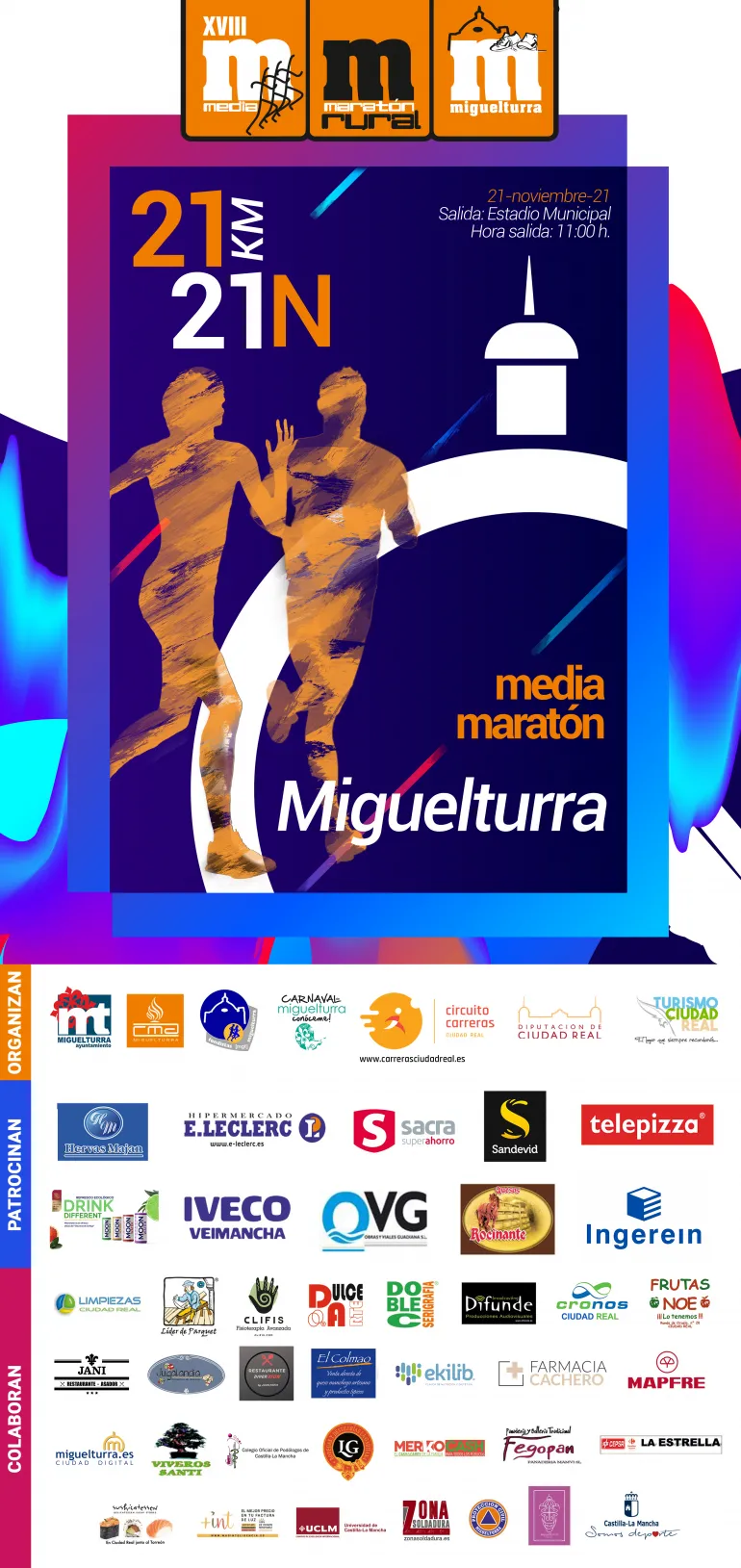 Cartel definitivo Media Maratón Rural Villa Miguelturra 2021