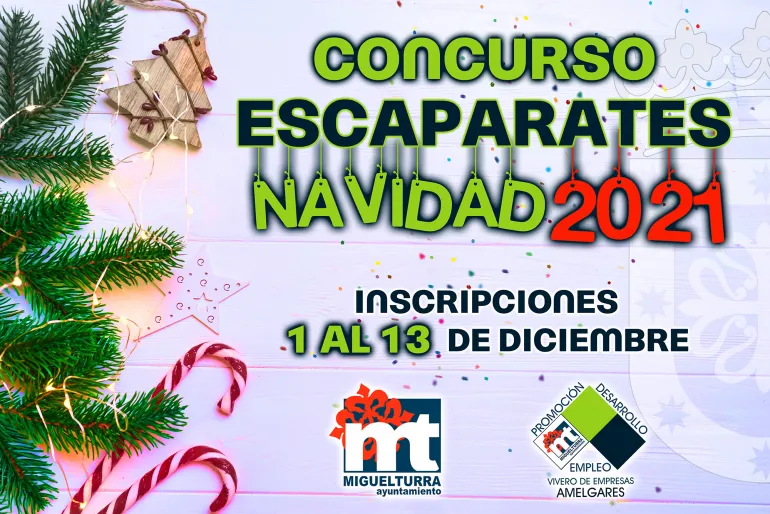 imagen publicitaria Concurso Escaparates Navidad 2021 Ayuntamiento de Miguelturra