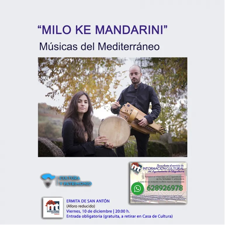imagen cartel de Milo ke Mandarini en Miguelturra, diciembre 2021