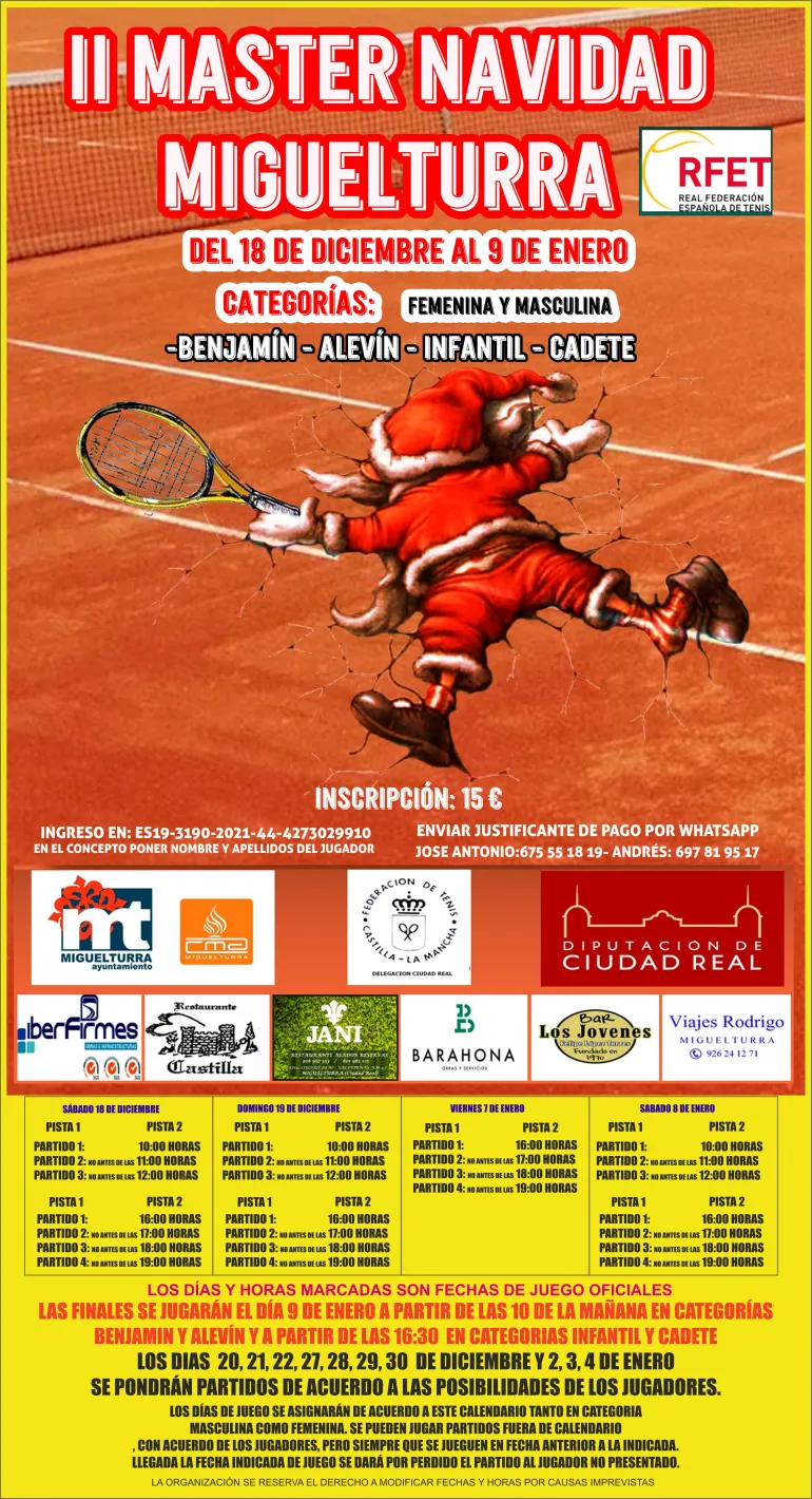 cartel master tenis Navidad 2021