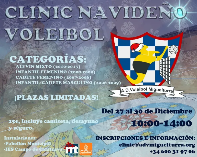 clinic Navidad voleibol diciembre 2021 Miguelturra