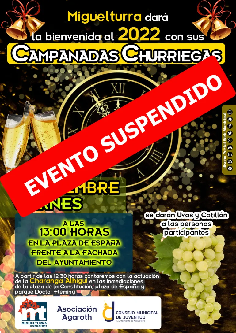 evento suspendido Campanadas Churriegas 2021