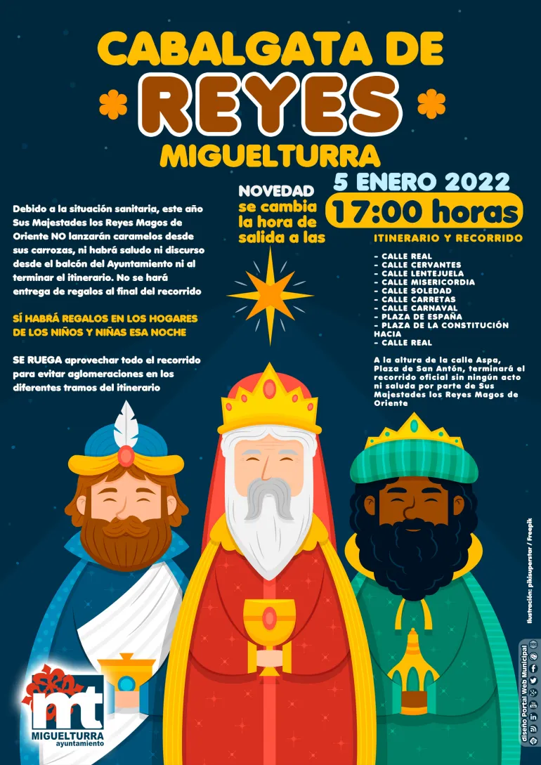 Cabalgata de Reyes Miguelturra 2022 modificado, nueva hora