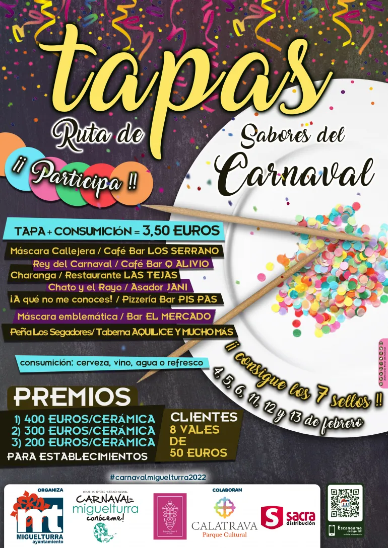 Cartel Ruta Tapas Carnaval, nuevo cartel, febrero 2022