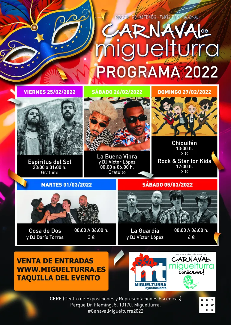 Eventos musicales Carnaval 2022 Miguelturra